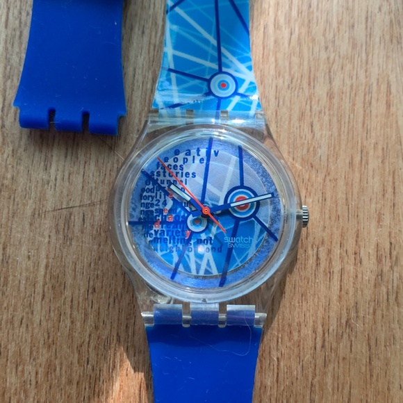 Vintage Swatch Watch ( 3 piece band ). See explanation  New battery .Works well main image 4